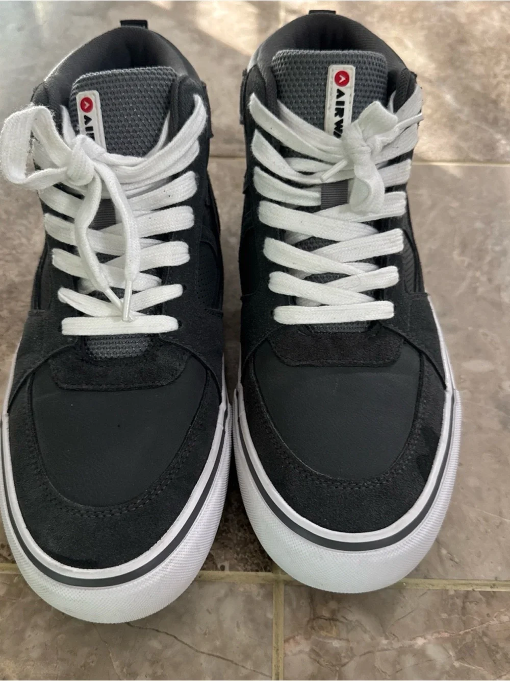 Airwalk Men's Black High-Top Sneakers with White Laces
